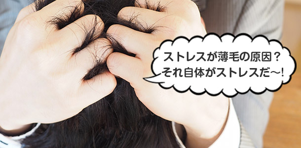 ストレスが薄毛の原因?それ自体がストレスだ〜！